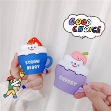 Cute Cartoon Strawberry Cherry Mug Silicone Shockproof Headphone Case For Apple Airpods 1 2 3 Pro Protection Earphone Cover Case 2024 - buy cheap