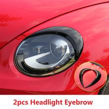 2pcs Cute Car Headlight Eyebrow Eyelids Moulding Trim Cover Sticker for Volkswagen Beetle 2012 2013 2014 2015 2016 2017 2018 2024 - buy cheap