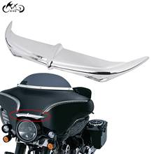 Carenado de ala de frente de murciélago cromado para motocicleta, embellecedor de faros, párpado de cejas para Harley Electra Street Glides Trikes 1996-2013 2024 - compra barato