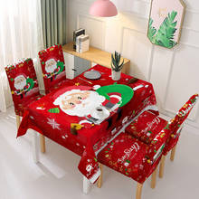 Christmas Tablecloth Chair Cover Kitchen Dining Table Decorations Santa Claus Print Home Rectangular Party Table Cover Christmas 2024 - buy cheap