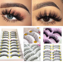 10Pair False Eyelashes Natural Long Thick Eye Lashes Extensions Makeup Tips Reusable Fake Eyelashes Handmade Eye Lashes Cosmetic 2024 - buy cheap
