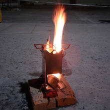 Multi-funcional fogão de madeira dobrável de aço inoxidável prático durável acampamento ao ar livre piquenique queima fogão de foguete 2024 - compre barato
