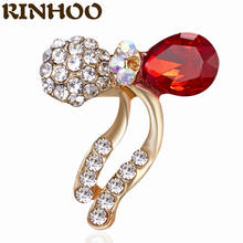 New Trendy Red Rhinestone Zirconia Bow Brooches For Women Pink Crystal Female Fine Butterfly Brooches Pin Accessories Jewelry 2024 - buy cheap
