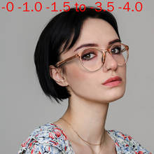 Women Round Photochromic Finished Myopia Glasses Photosensitive Chameleon Anti-glare Change Color Lens Prescription Glasses NX 2024 - buy cheap