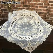 European-style Lace Embroidery Hollow Tablecloth Balcony Bedroom Living Room Small Round Table Cloth Food Fruit Dessert Tapete 2024 - compre barato