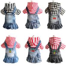 Dog Jean Dress Coat Pet Clothes For Dogs Stripe Puppy Clothes Small Medium Dog Coat Cute Dog Clothes Jacket XS-XXL ropa perro 2024 - buy cheap