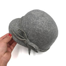 Black Hats For Women Wool Felt Cap England Retro Equestrian Knight Hat Duckbill Short Brim Cap Fashion Gray Fedora Hat 2024 - buy cheap
