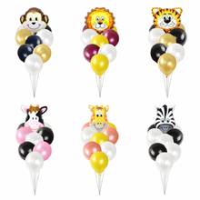 Globos de helio con temática del Zoo para niños, decoración de fiesta de cumpleaños, animales de la selva, Tigre, vaca, cebra, mono, jirafa, 9 unids/lote 2024 - compra barato