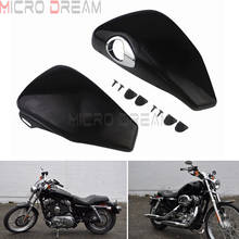 Black Motorcycle Left Right Side Battery Cover Set For Harley Sportster XL883 XL1200 2004-2013 2024 - buy cheap