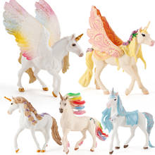 Mito europeo, unicornio Pegasus, caballo arcoíris, unicornio con alas, caballo de hadas, modelo de estatuilla, decoración de escritorio, juguetes de regalo para niños 2024 - compra barato