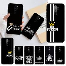 HPCHCJHM-cubierta de corona de rey y Reina, funda negra suave del teléfono móvil para Redmi Note 9, 8, 8T, 8A, 7, 6, 6A, Go Pro Max, Redmi 9, K20 2024 - compra barato