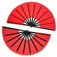 Hot 2 Pieces Large Folding Fan Nylon Cloth Handheld Folding Fan Chinese Kung Fu Tai Chi Fan Decoration Fold Hand Fan for Party F 2024 - buy cheap