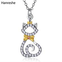 Aristocats Marie Cartoon Cat Pendant Necklace Silver Color Rhinestone Crystal Animal Pet Kittens Necklaces Woman Jewelry Gift 2024 - buy cheap