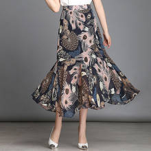 Falda larga de gasa con estampado Floral para mujer, faldas holgadas de estilo Vintage, estilo bohemio, para playa y verano, YQ123 2024 - compra barato