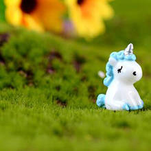 Estatuilla de unicornio en miniatura para niños, Mini Unicornio en miniatura, jardín de hadas, casa de muñecas, Micro paisaje, adornos, regalo, juguetes, 2 uds. 2024 - compra barato