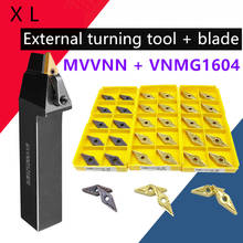 Ferramentas de corte de torno cnc mvvnn, ferramenta de corte de torno externo com suporte + inserções de carboneto vnmg160404, 1 peça 2024 - compre barato