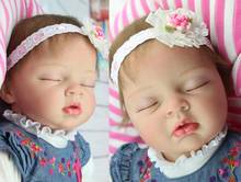 Boneca bebê reborn, de silicone, 55cm, boneca adormecida, tão real, recém-nascido, brinquedo de presente 2024 - compre barato