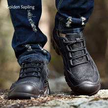 Zapatos de cuero genuino para hombre, calzado plano de Trekking Vintage, con plataforma a la moda, informal, táctico, clásico 2024 - compra barato