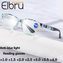 Elbru-gafas de lectura con luz azul para hombre y mujer, lentes de lectura HD, de panadero, para presbicia, + 1,0 + 1,5 + 2,0 + 2,5 + 3,0 + 3,5 + 4,0 2024 - compra barato