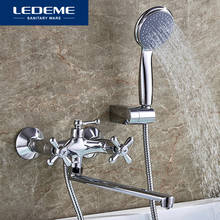 LEDEME Concise Style Bathroom Bathtub Faucet Bath Faucet Mixer Tap With Hand Shower Head Shower Faucet Set Wall Mounted L2518 2024 - buy cheap