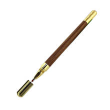 Caneta esferográfica de luxo, caneta neutra de madeira, bronze, giratória, caneta esferográfica, material escolar de escritório 2024 - compre barato