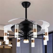 DLMH New Ceiling Fan Light Invisible Lamp With Remote Control Modern LED For Home Living Room 120V 240V 2024 - buy cheap