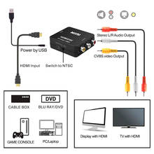 Горячая Распродажа, адаптер HDMI в RCA AV/CVBS HD 1080P Mini HDMI2AV для PS3 VCR DVD PALMTSC PC 2024 - купить недорого