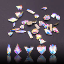 10Pcs Crystal AB Teardrop Nail Crystals Stones Drop Shape Flat Back Rhinestones for Glass 3D Nails Design Art Charms Decorations 2024 - buy cheap