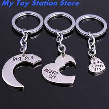 Metal Sister Love Heart Family Toy Keychain Gifts Keyring Car Accessory Charm Women Best Friend BFF Animal Big Mid Lil Sis 2024 - buy cheap