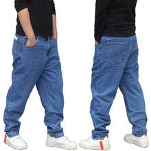 Calça jeans masculina folgada, jeans da moda, casual, de algodão, estilo hip hop, de rua, 2024 - compre barato