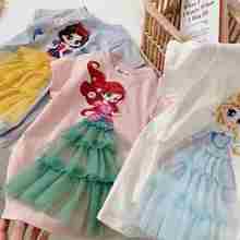 Meninas vestido de verão bebê crianças roupas princesa vestido neve rainha cosplay traje festa aniversário das crianças traje 2024 - compre barato
