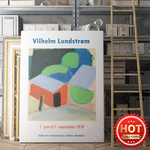 Vilhelm Lundstrom Galleri National Kunst Aorhus Denmark Exhibition Poster, Vilhelm  Blue Roofs Houses Vintage Art Wall Picture 2024 - buy cheap