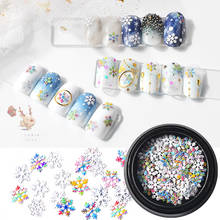 1 caja de lentejuelas de copo de nieve de colores, pegatina 3D para decoración de uñas, rebanada de Metal, diseño de Festival de Año Nuevo, accesorios de manicura 2024 - compra barato