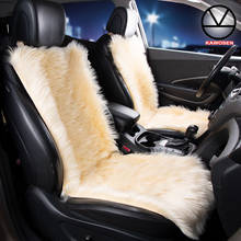 KAWOSEN 2PCS Long Faux Fur  Car Seat Cover Universal Autumn And Winter Warm Car Cushion Pink Artificial Plush Seat Covers LFFS03 2024 - buy cheap