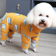 Cachorro de estimação macacão roupas filhote de cachorro quente velo proteger pijama barriga laranja impresso alto pescoço macacão para cães pequenos chihuahua casaco 2024 - compre barato