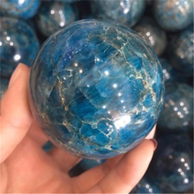 Natural polished quartz spheres blue apatite crystal ball healing stones for home decoration 2024 - buy cheap