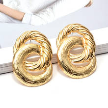 Wholesale Gold Metal Dangling Drop Earrings Fine Jewelry Accessories Fashion Trendy Pendientes Bijoux For Women Christmas Gift 2024 - buy cheap