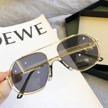 Marca de luxo do vintage piloto óculos de sol feminino 2020 nova moda condução óculos de sol grandes dimensões dos homens do sexo feminino grande design exclusivo tons 2024 - compre barato
