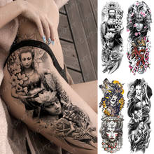 Большая рука рукав татуировки Будда Гейша Водонепроницаемая временная татуировка стикер самурайский цветок Талия нога искусство Полный поддельный тату для женщин 2024 - купить недорого