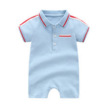 2020 newborn baby boy summer clothes romper light blue short sleeve cotton jumpsuit outfits infant baby clothing Ropa de bebe 2024 - buy cheap