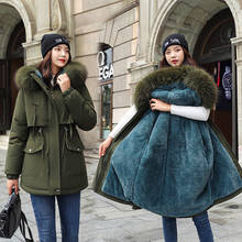 Winter Big Fur Collar Parkas Jacket Women Thicken Warm Jacket Coat Female Winter Coats Plus Size Ladies Down Padded Overcoat 2024 - buy cheap