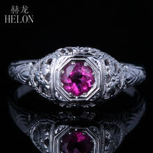Helon prata sólida 925, joias finas vintage, redondo, 4mm, genuíno, turmalina, anel de noivado, feminino, aniversário, melhor presente 2024 - compre barato