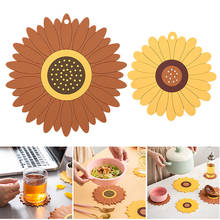 Sunflower Cup Mat Holder Coasters Anti-Scalding Cup Coasters Heat Resistant Rubber Mat Non-Slip Pot Holder Table Placemat 2024 - buy cheap