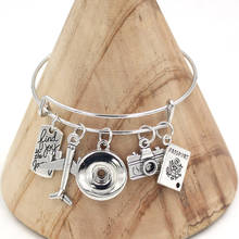 18mm Snap Bracelet Travel Gift Airplane Passport Travel Bracelet bangle for women girl pulsera snap jewelry 2024 - buy cheap