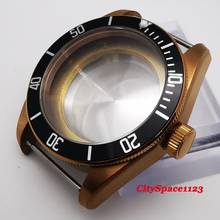 Watch Parts 41mm Brass Coated Black Bezel Watch Case Fit ETA 2836 Miyota 8215 ST1612 movement mens watch 2024 - buy cheap