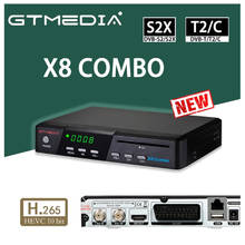 Gtmedia-receptor de satélite combo x8, 10bit, dirigir/s2x + t2/cabo, multiplp, suporta estabilidade/teodo/funções satback 2024 - compre barato
