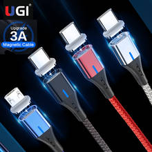 UGI-Cable magnético de carga rápida 3A para móvil, Cable Micro USB tipo C, accesorios de teléfono móvil Android para Samsung Oneplus 2024 - compra barato