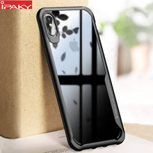 IPAKY for iPhone X Case XR Xs Max Cristal Luxury Silicone Acrylic Hybrid Shockproof Transparent Case for iPhone Xs Case 2024 - buy cheap