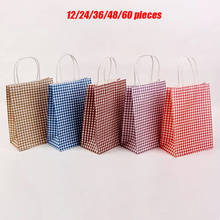 lattice Style Kraft paper Gift bag with handle 27*21*11cm wedding birthday party gift package bags Christmas new year Wholesale 2024 - buy cheap