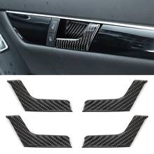 4 PCS Car Door Inner Handle Panel for Mercedes-Benz W204 Carbon Fiber Decoration Frame Cover Interior Mouldings 2024 - buy cheap